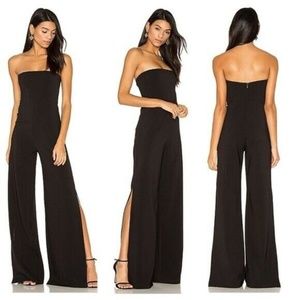 NOOKIE Glamour Jumpsuit Strapless Wide Leg Black XS